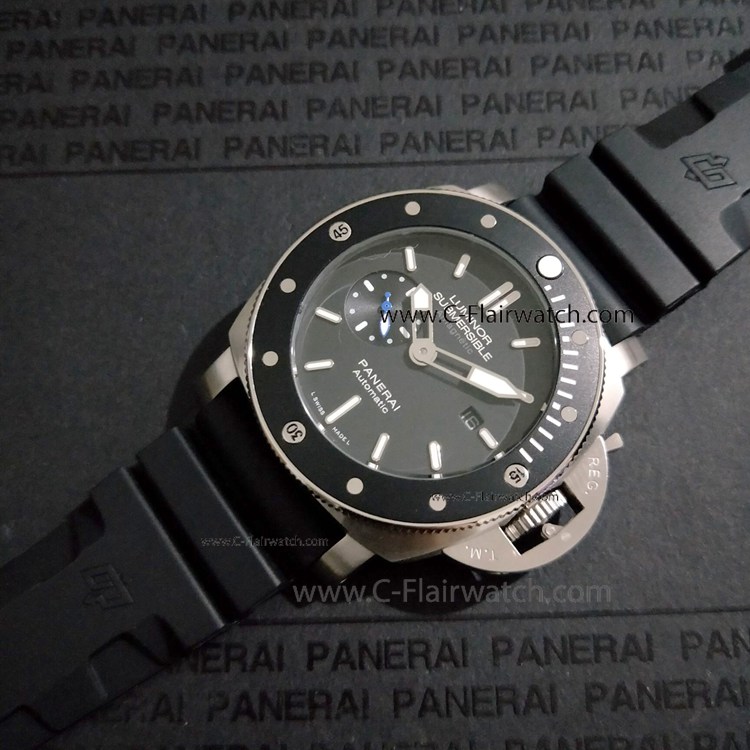 Copy Panerai PAM 1389 Submersible Watch SS Black Bezel